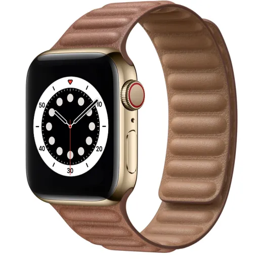 Apple Watch 3/4/5/6/7/8/SE 38/40/41mm barna Loop Leather bőr óraszíj mágneses