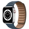 Apple Watch 3/4/5/6/7/8/SE 38/40/41mm sötétkék Loop Leather bőr óraszíj mágneses - 1. kép