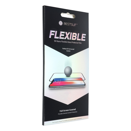 iPhone 13 Pro Max Bestsuit Flexibilis 5D Nano 9H kijelzővédő üvególia fekete iPhone 13 Pro Max Bestsuit Flexibilis 5D Nano 9H kijelzővédő üvególia fekete