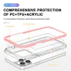 iPhone 13 Pro Acrylic hybrid tok pink / rózsaszín ütésálló anti-shock - 3. kép