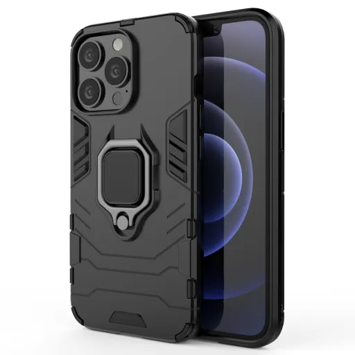 iPhone 13 Pro Ring Armor tok kihajtható támasszal fekete