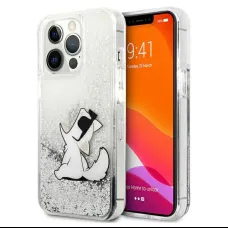 iPhone 13 Pro Max Karl Lagerfeld KLHCP13XGCFS Liquid Glitter Choupette Fun tok ezüst