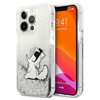 iPhone 13 Pro Max Karl Lagerfeld KLHCP13XGCFS Liquid Glitter Choupette Fun tok ezüst thumbnail