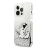 iPhone 13 Pro Max Karl Lagerfeld KLHCP13XGCFS Liquid Glitter Choupette Fun tok ezüst - 2. kép