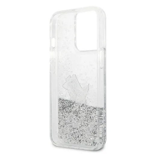 iPhone 13 Pro Max Karl Lagerfeld KLHCP13XGCFS Liquid Glitter Choupette Fun tok ezüst