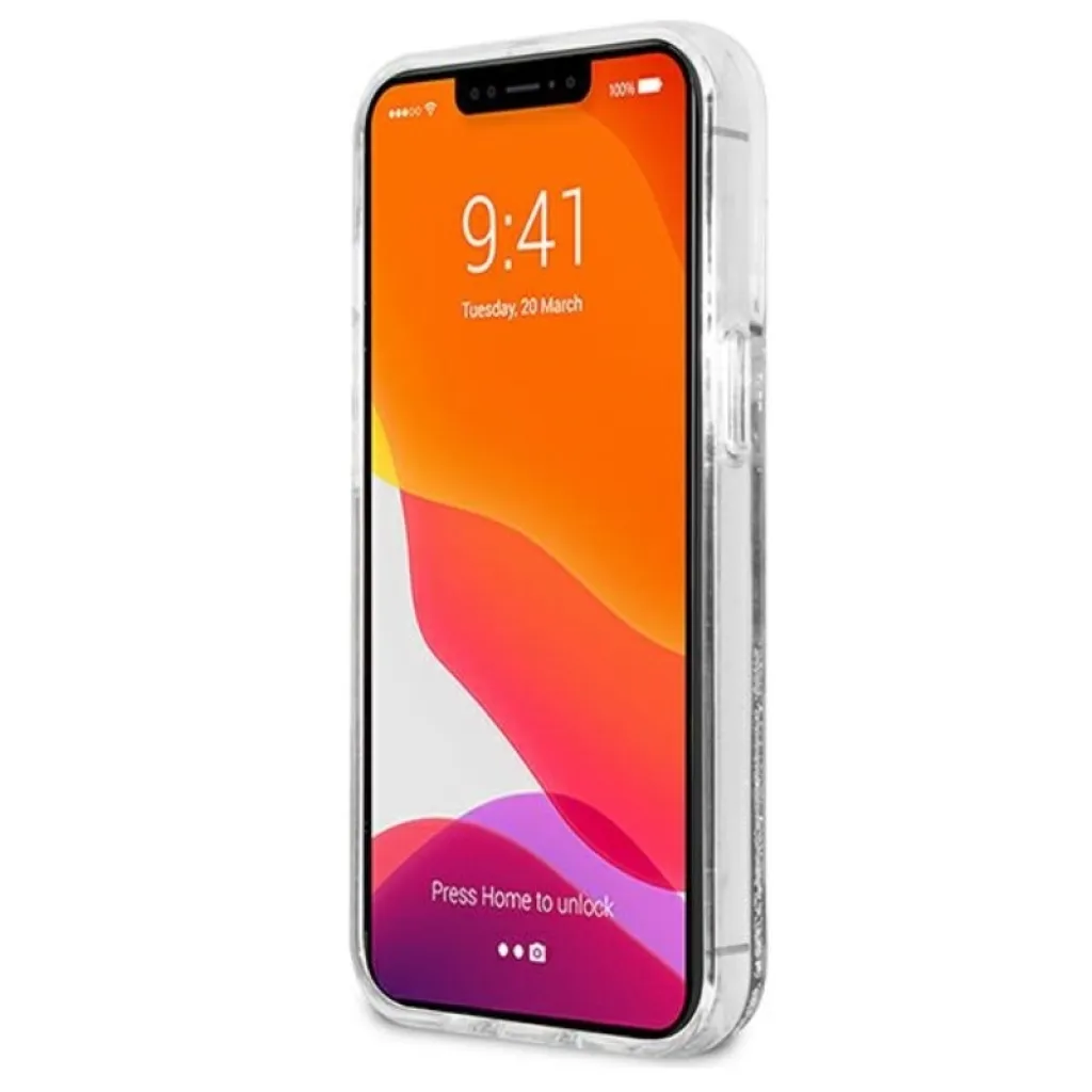 iPhone 13 Pro Max Karl Lagerfeld KLHCP13XGCFS Liquid Glitter Choupette Fun tok ezüst - 7