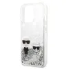 iPhone 13 Pro Max Karl Lagerfeld Liquid Glitter Karl Choupette tok ezüst (KLHCP13XGKCS) - 3. kép