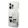 iPhone 13 Pro Karl Lagerfeld Liquid Glitter Karl Choupette tok ezüst (KLHCP13LGKCS) - 2. kép