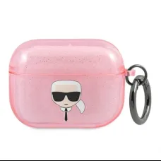 Airpods Pro 1/2 Karl Lagerfeld KLAPUKHGP Karl Head Glitter tok rózsaszín