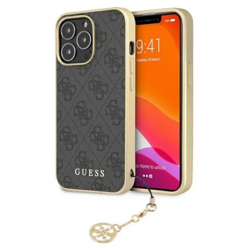 iPhone 13 Pro Max GUESS GUHCP13XGF4GGR 4G Charms tok szürke