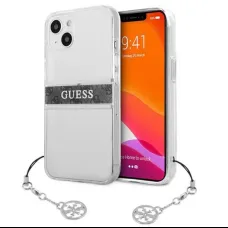 iPhone 13 Mini Guess 4G Stripe Grey Charm tok átlátszó (GUHCP13SKB4GGR)