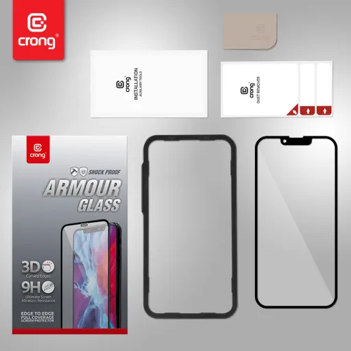 iPhone 13 Mini Crong Anti-Bacterial 3D Armor Glass 9H kijelzővédő üvegfólia iPhone 13 Mini Crong Anti-Bacterial 3D Armor Glass 9H kijelzővédő üvegfólia