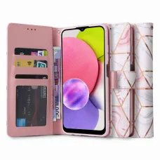 Samsung Galaxy A03S Tech-Protect Wallet fliptok Márvány mintás