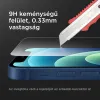 iPhone 13 Mini kijelzővédő üvegfólia, felhelyezést segítő kerettel 9H 2.5D HD 0.33mm Alphajack - 1. kép