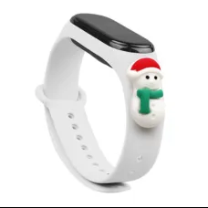 Strap Xmas karácsonyi óraszíj Xiaomi Mi Band 4 / Mi Band 3 fehér hóember