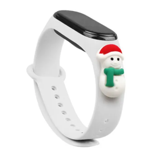 Strap Xmas karácsonyi óraszíj Xiaomi Mi Band 4 / Mi Band 3 fehér hóember