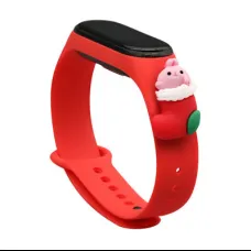 Strap Xmas karácsonyi óraszíj Xiaomi Mi Band 4 / Mi Band 3 piros Mikulás csizma