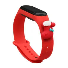 Strap Xmas karácsonyi óraszíj Xiaomi Mi Band 4 / Mi Band 3 piros zokni