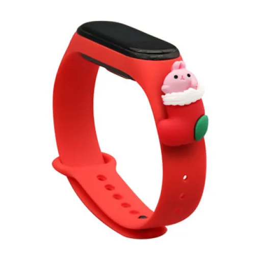 Strap Xmas karácsonyi óraszíj Xiaomi Mi Band 6 / Mi Band 5 piros Mikulás csizma