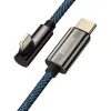 Baseus Legend 90 fokban döntött USB Type-C - Lightning kábel PD 20W 1m kék (CACS000203) - 1. kép