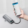 Baseus Metal Gleam 9in1 HUB USB Type C - 3x USB 3.2 Gen1 5Gbps / USB Type C PD 100W / VGA 1080p 60Hz / HDMI 4K 30Hz /  TF és SD kártyaolvasó/ RJ45 1Gbps szürke (CAHUB-CU0G) - 4. kép