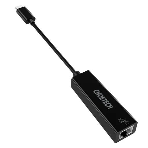 Choetech Adaptér RJ45 (1000 Mbps) - USB Type-C čierny (HUB-R01)
