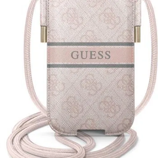 Guess PU 4G Stripe telefontartó L rózsaszín (GUPHL4GDPI)