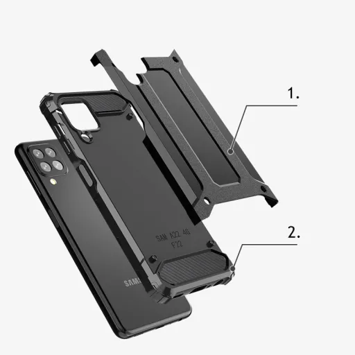 Samsung Galaxy A22 4G Hybrid Armor tok ezüst