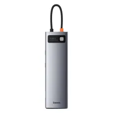 Baseus Adapter HUB - Type-C - 3x USB3.0 + 2x HDMI 4K + Type-C PD 100W + RJ45 + VGA + Jack 3.5mm + SD + Micro SD (CAHUB-CT0G) Szürke