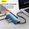 Baseus Adapter HUB - Type-C - 3x USB3.0 + 1x HDMI 4K + Type-C PD 100W + RJ45 (WKWG000003) Kék - 2. kép