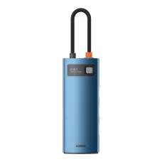 Baseus Adapter HUB - Type-C - 3x USB3.0 + 1x HDMI 4K + Type-C PD 100W + RJ45 (WKWG000003) Kék