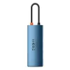 Baseus Adapter HUB - Type-C - 3x USB3.0 + 1x HDMI 4K + Type-C PD 100W + RJ45 (WKWG000003) Kék - 4. kép