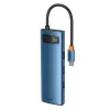 Baseus Adapter HUB - Type-C - 3x USB3.0 + 1x HDMI 4K + Type-C PD 100W + RJ45 + SD + MicroSD (WKWG000103) Kék - 2. kép