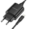 Borofone BN1 Hálózati töltő adapter USB 2.1A + Lightning kábel fekete - 1. kép