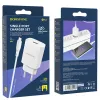 Borofone BN1 Hálózati töltő adapter USB 2.1A + Micro USB kábel fehér - 1. kép