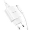 Borofone BN1 Hálózati töltő adapter USB 2.1A + USB Type-C kábel fehér - 0. kép