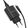 Borofone BN1 Hálózati töltő adapter USB 2.1A + USB Type-C kábel fekete - 0. kép