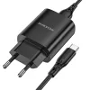 Borofone BN1 Hálózati töltő adapter USB 2.1A + USB Type-C kábel fekete - 3. kép