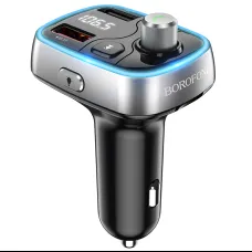 Borofone Fm Transmitter BC32 Bluetooth 2x USB + Micro SD - QC 3.0 18W 2,4A fekete