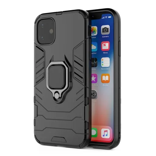 iPhone 13 Pro Ring Armor tok kihajtható támasszal fekete mágnesezhető