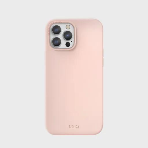 iPhone 13 Pro Max Uniq Lino szilikon tok rózsaszín