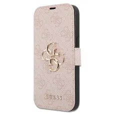 iPhone 13 Pro Guess GUBKP13L4GMGPI PU 4G Metal Logo fliptok pink