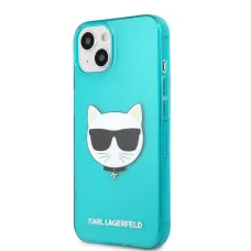 iPhone 13 mini Karl Lagerfeld KLHCP13SCHTRB TPU Choupette Head tok Fluo Blue