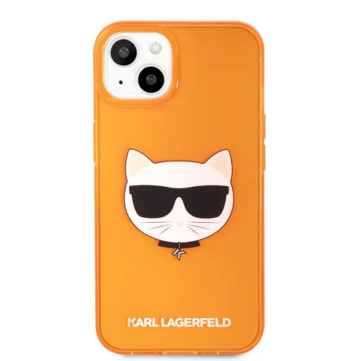 iPhone 13 mini Karl Lagerfeld KLHCP13SCHTRO TPU Choupette Head tok Fluo Orange