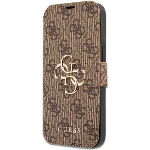 iPhone 13 Pro Max Guess PU 4G Metal Logo fliptok barna (GUBKP13X4GMGBR)