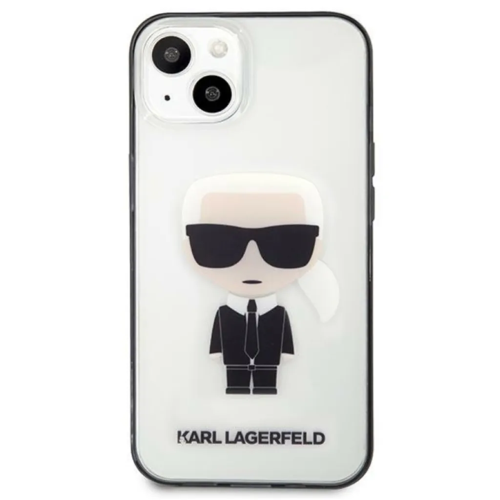 iPhone 13 Mini Karl Lagerfeld Ikonik Karl tok átlátszó fekete kerettel (KLHCP13SHIKCK) - 7