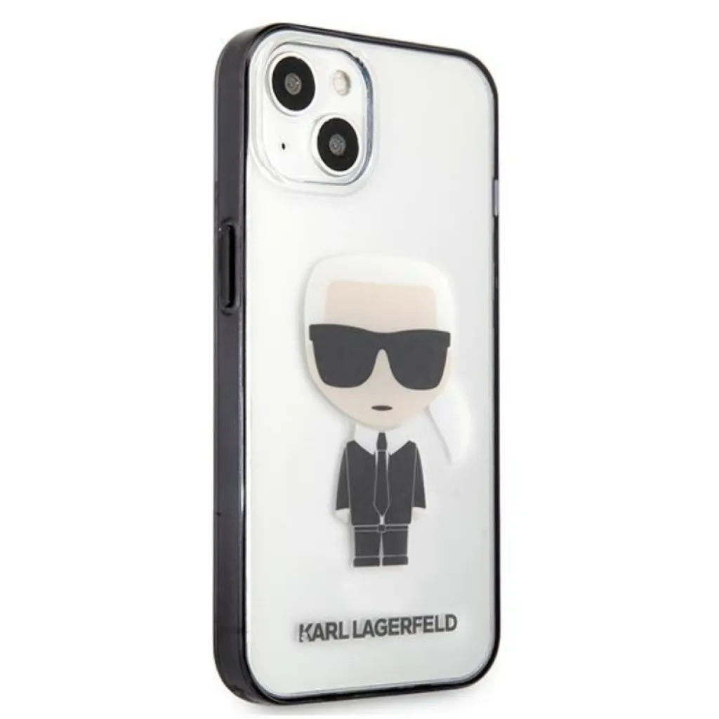 iPhone 13 Mini Karl Lagerfeld Ikonik Karl tok átlátszó fekete kerettel (KLHCP13SHIKCK) - 8