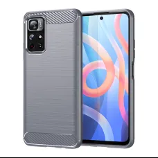 Xiaomi Redmi Note 11 Pro+ 5G Carbon szénszál mintájú TPU tok szürke Alphajack