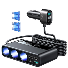 JOYROOM JR-CL06 Többportos USB autós töltő PD154W / QC3.0 fekete