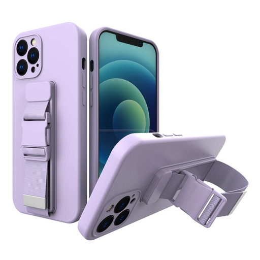 iPhone SE2020/2022 / iPhone 8 / iPhone 7 Rope TPU gél tok pánttal lila iPhone SE2020/2022 / iPhone 8 / iPhone 7 Rope TPU gél tok pánttal lila